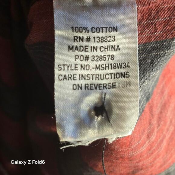 Moon shine red and black button down long sleeve size large - Picture 6 of 8